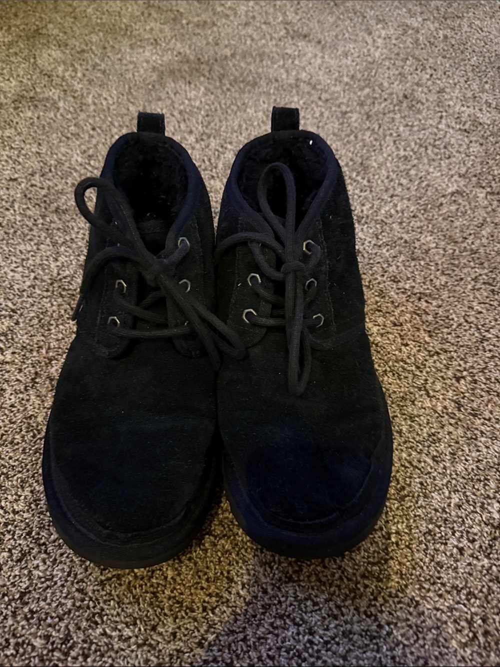 UGG Black Suede Lace-Up Ankle Boots